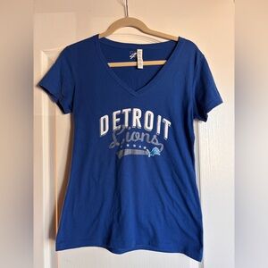 Detroit Lions Womens Blue T-Shirt Size large NFL tee shirt G4her